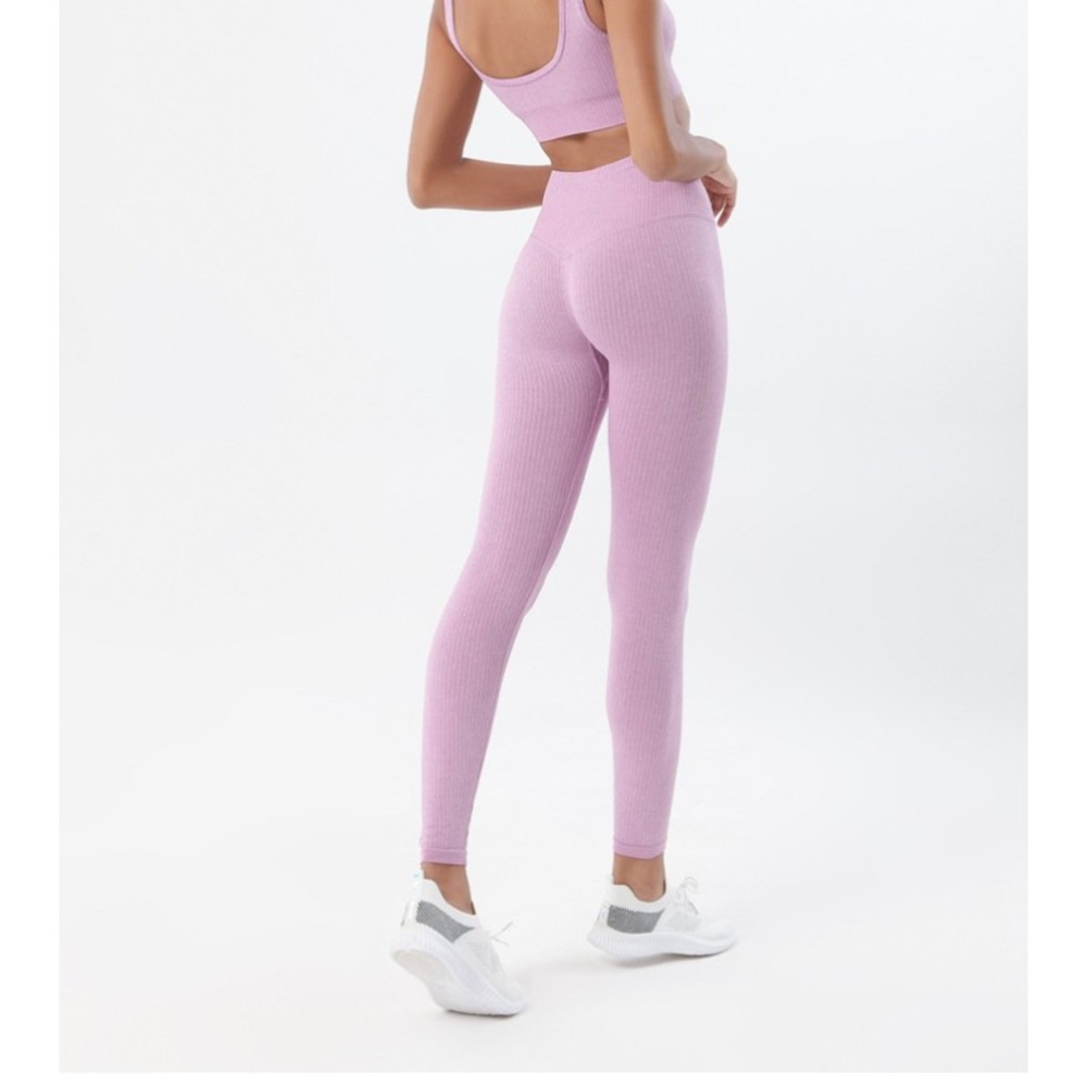 Astoria Seamless Ribbed Legging - Rose Pink